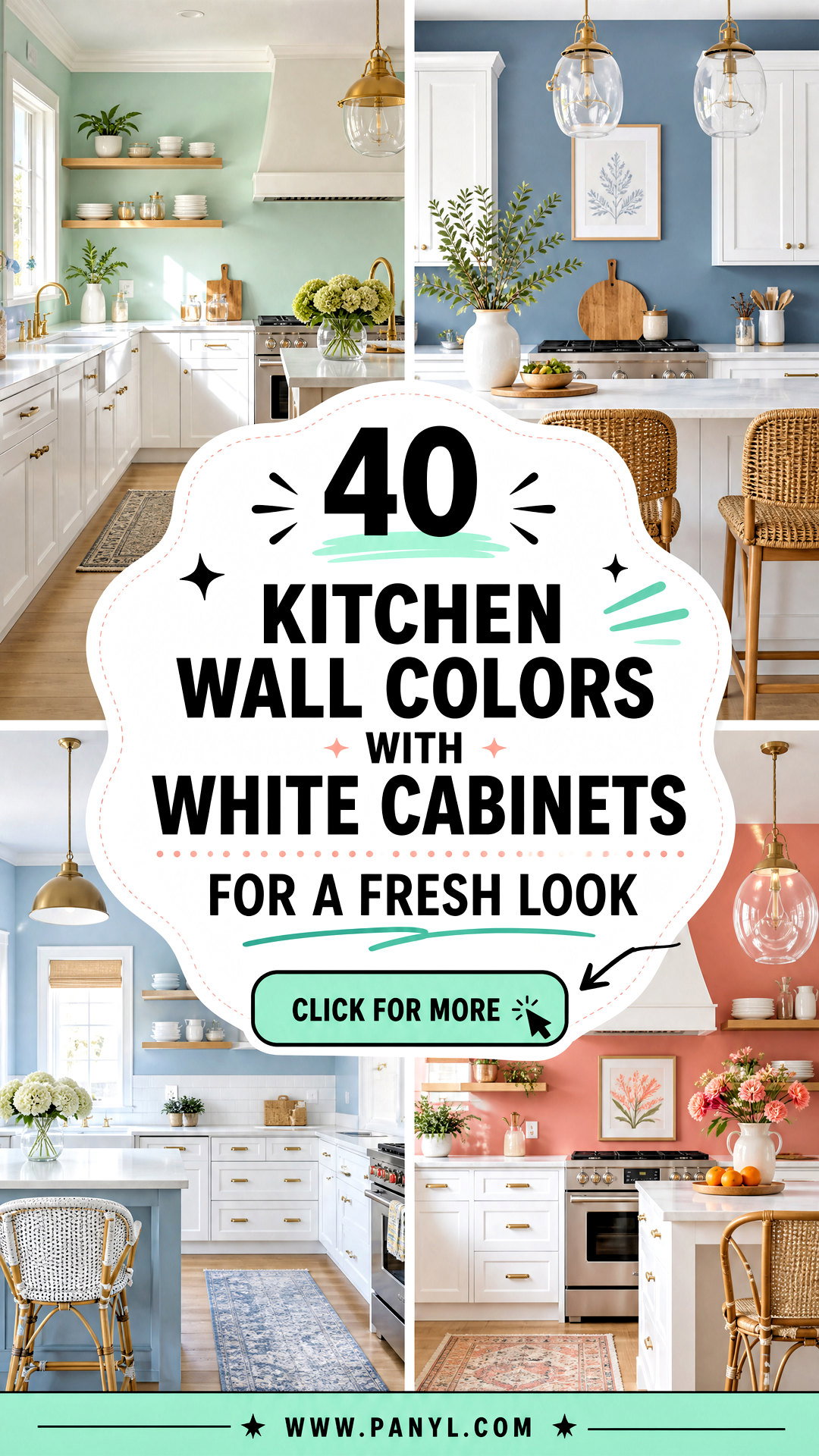 40 Kitchen Wall Colors With White Cabinets for a Fresh Look - 40 Kitchen Wall Colors With White Cabinets for a Fresh Look
