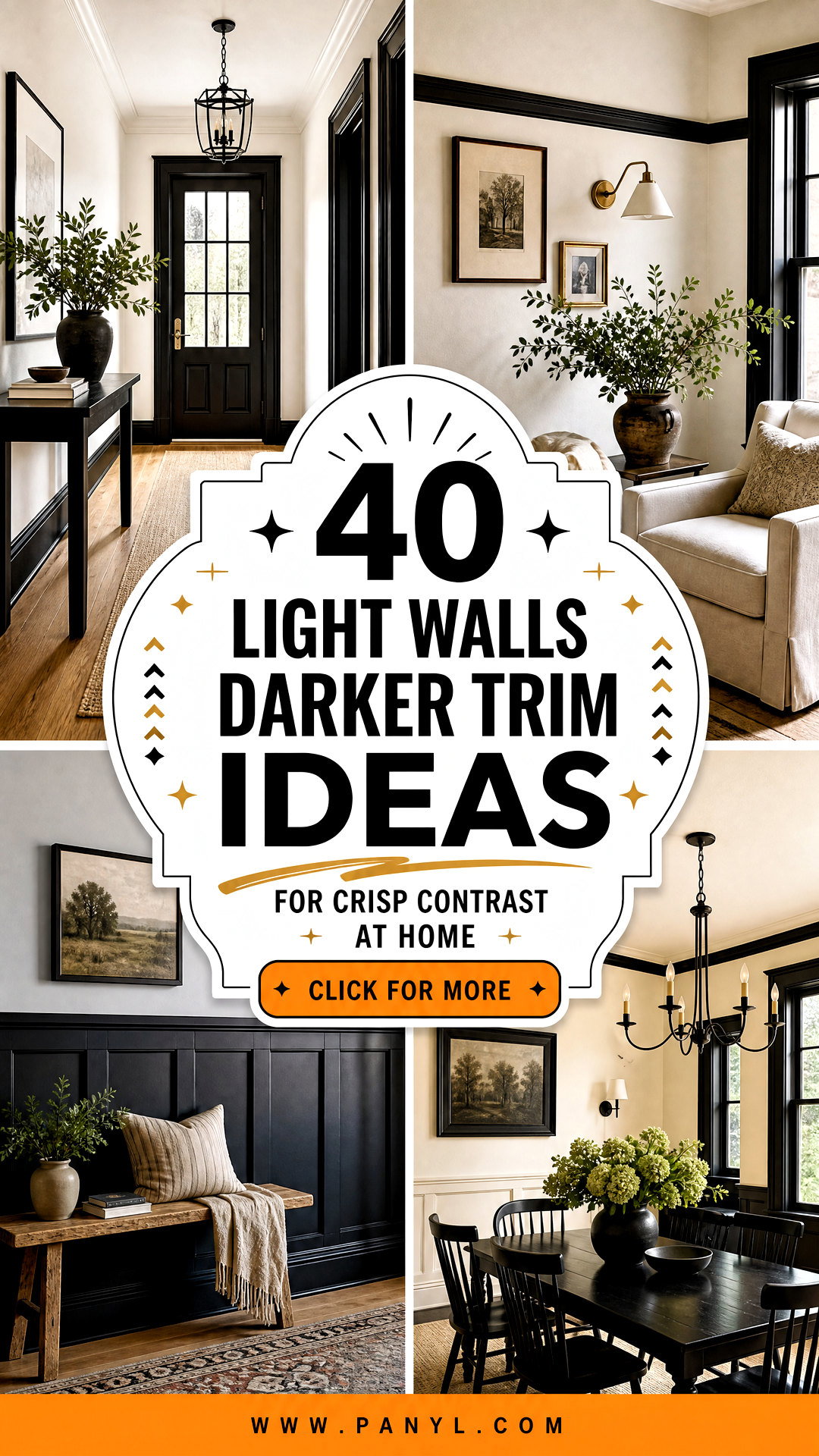 40 Light Walls Darker Trim Ideas for Crisp Contrast at Home - 40 Light Walls Darker Trim Ideas for Crisp Contrast at Home