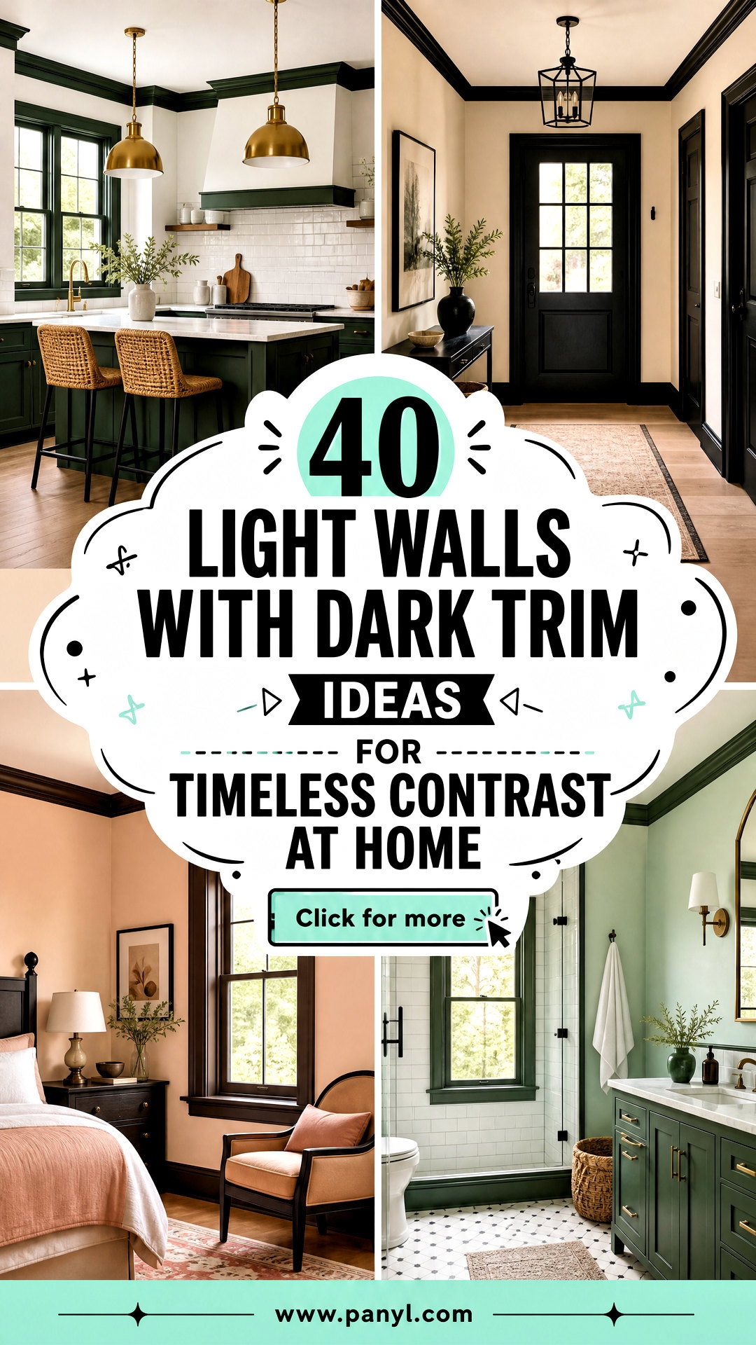 40 Light Walls With Dark Trim Ideas for Timeless Contrast at Home - 40 Light Walls With Dark Trim Ideas for Timeless Contrast at Home