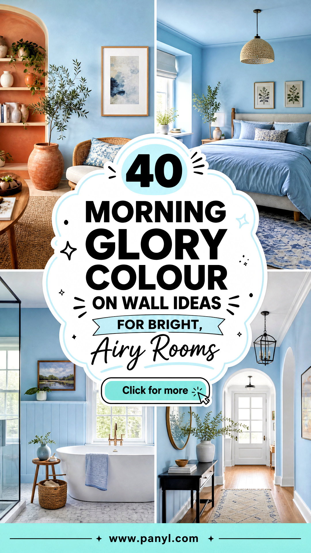 40 Morning Glory Colour On Wall Ideas for Bright Airy Rooms - 40 Morning Glory Colour On Wall Ideas for Bright, Airy Rooms