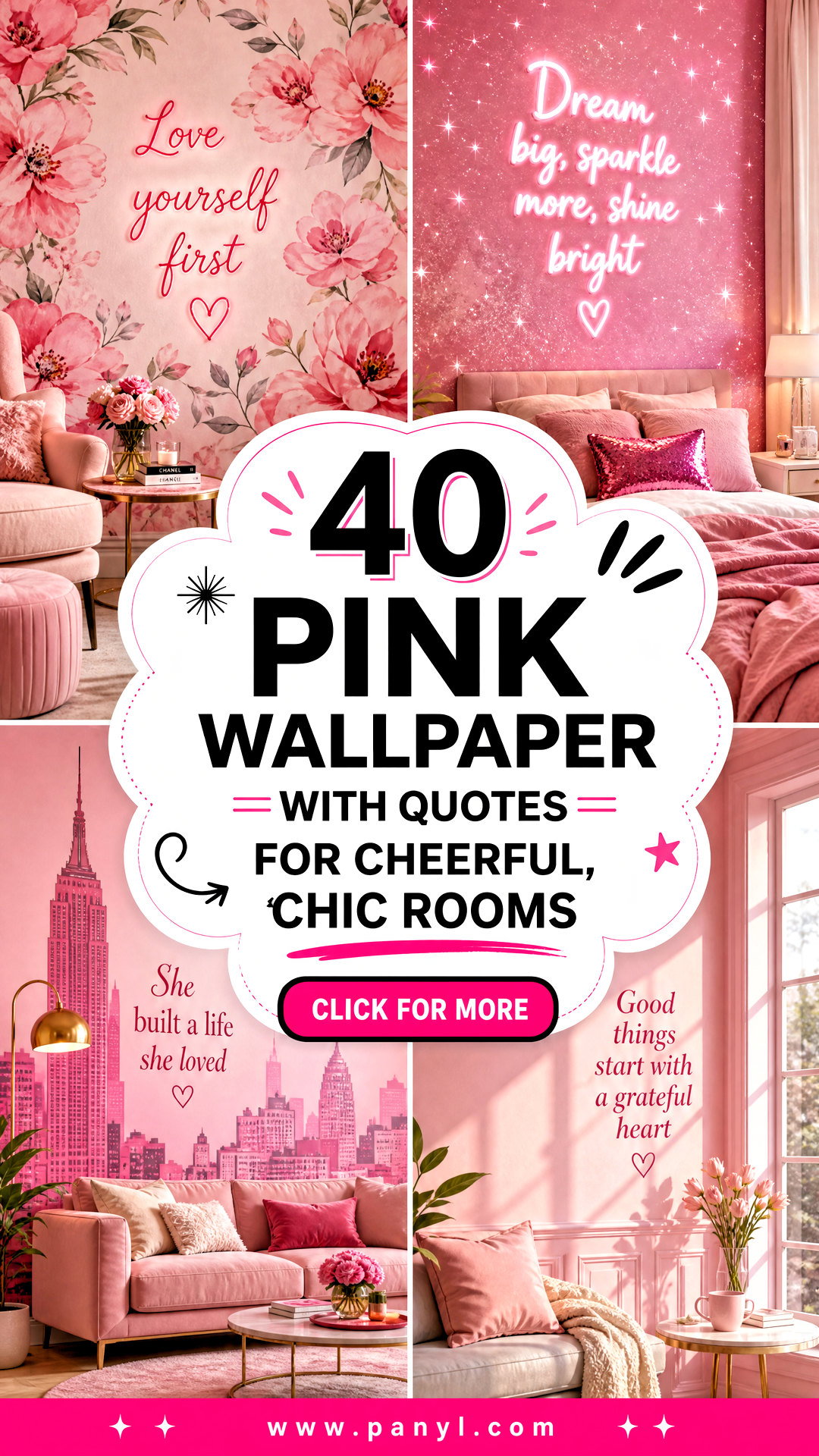 40 Pink Wallpaper With Quotes for Cheerful Chic Rooms - 40 Pink Wallpaper With Quotes for Cheerful, Chic Rooms