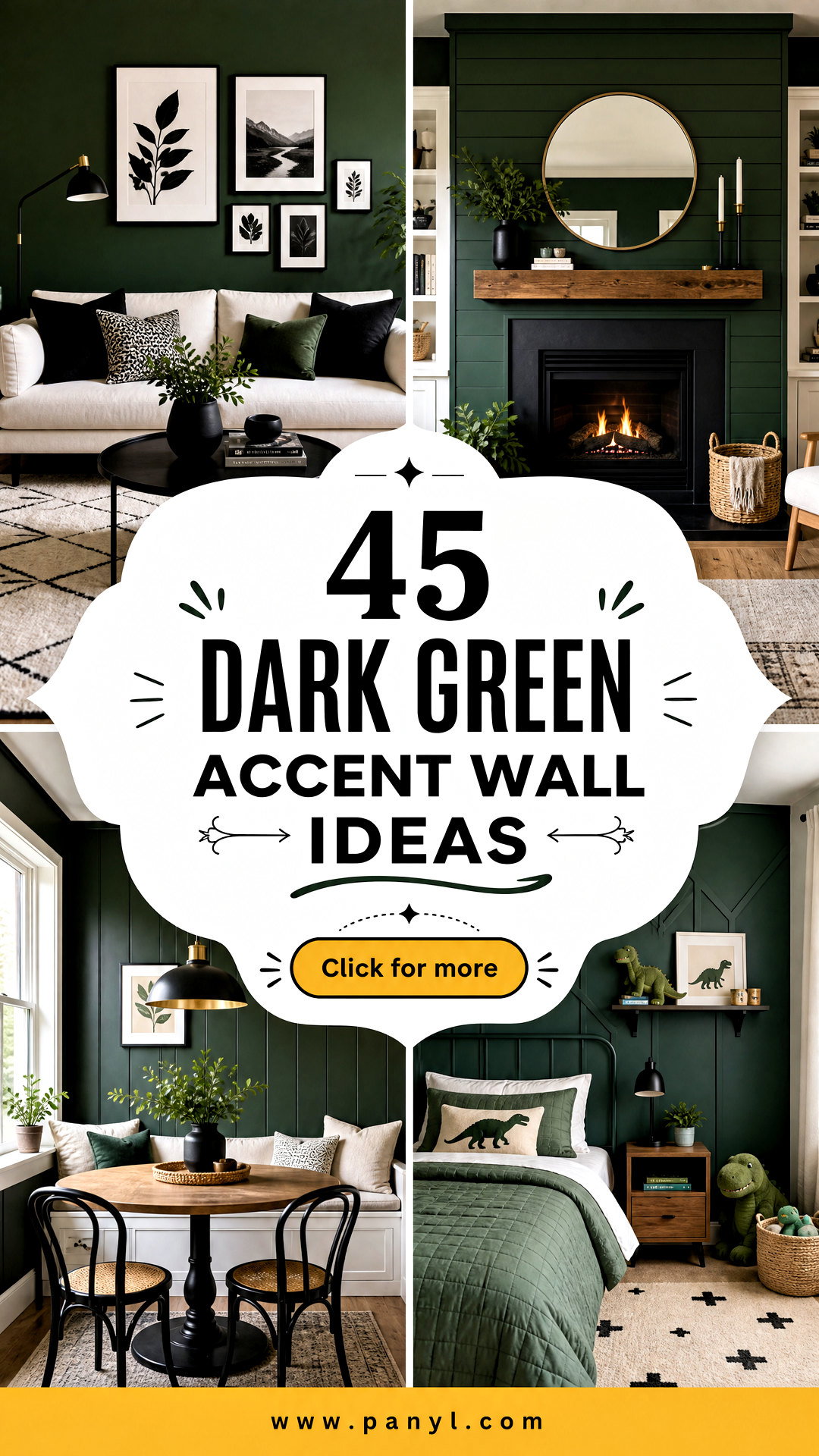 45 Dark Green Accent Wall Ideas for a Rich Dramatic Home - 45 Dark Green Accent Wall Ideas for a Rich, Dramatic Home