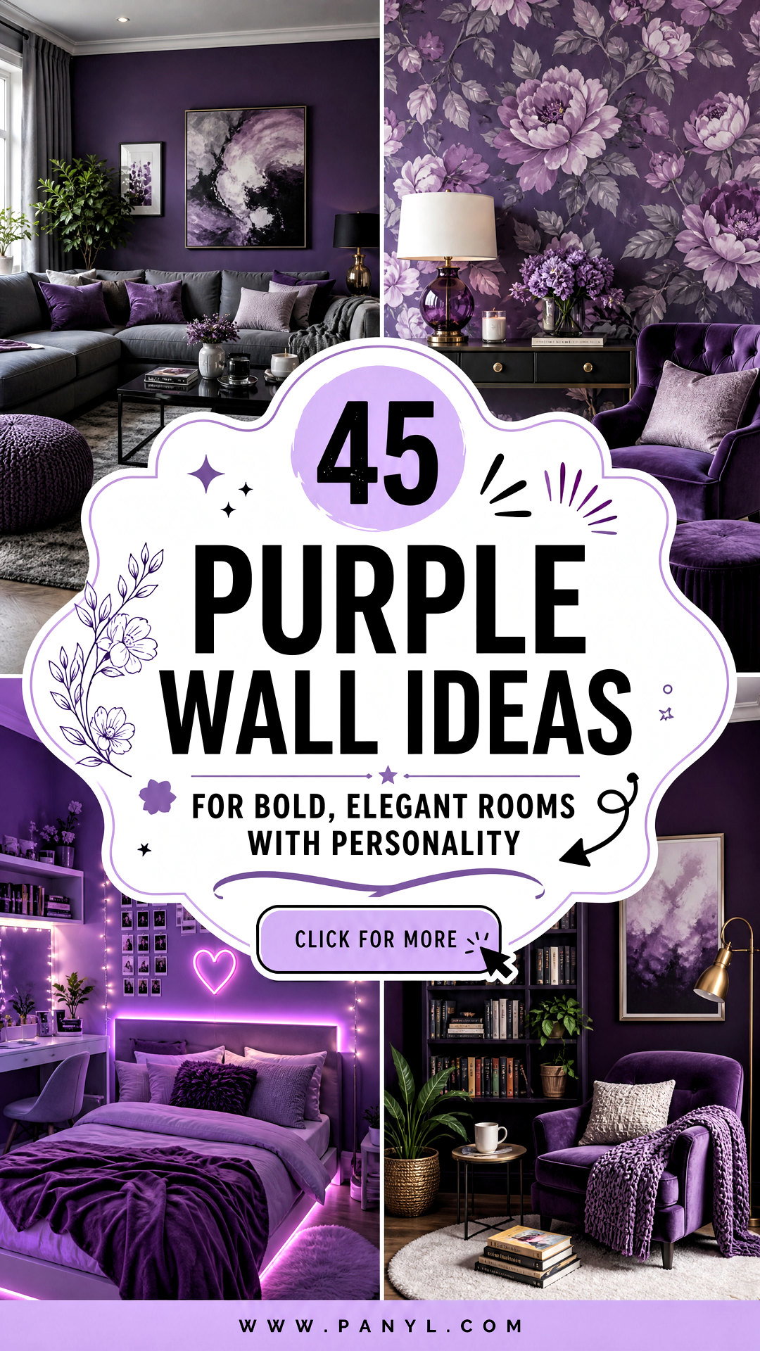45 Purple Wall Ideas for Bold Elegant Rooms With Personality - 45 Purple Wall Ideas for Bold, Elegant Rooms With Personality