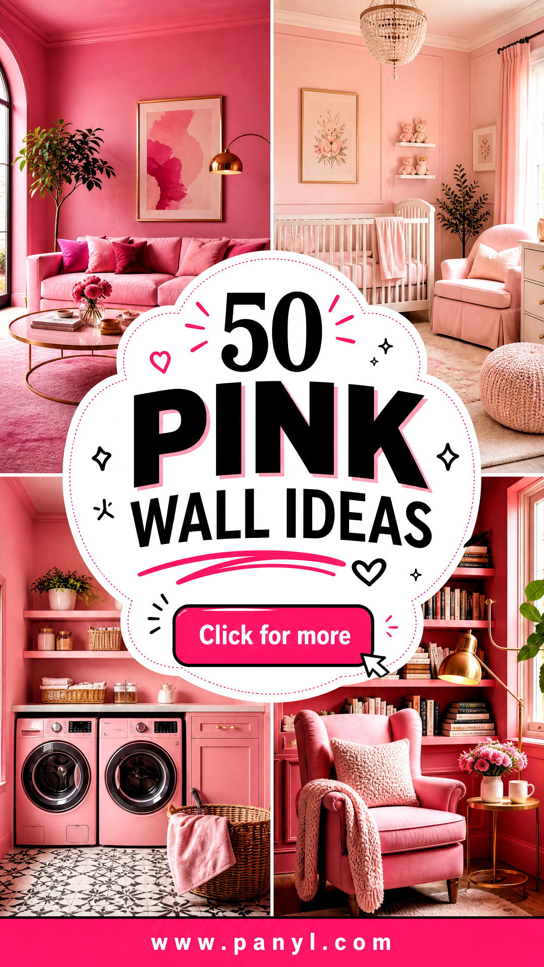 50 Pink Wall Ideas for Chic Cheerful Rooms Youll Love - 50 Pink Wall Ideas for Chic, Cheerful Rooms You’ll Love