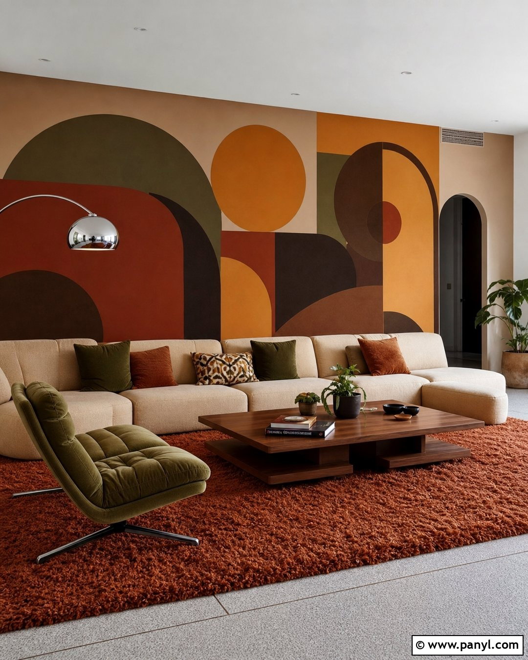 70s Geometric Wall Paint Mural - 20 Retro 70S Wall Paint Ideas