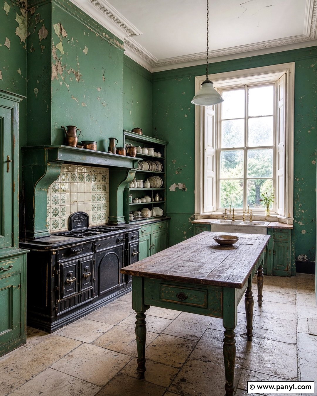 Abandoned Emerald Green Victorian Kitchen - 20 Abandoned Kitchen With Green Walls
