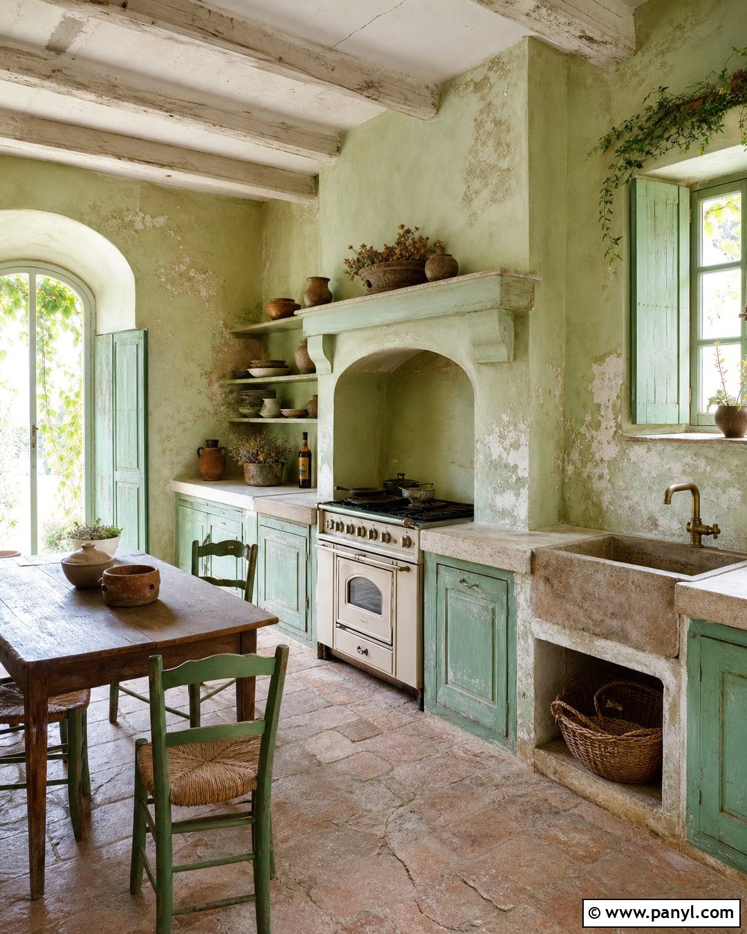 Abandoned Green Mediterranean Kitchen - 20 Abandoned Kitchen With Green Walls