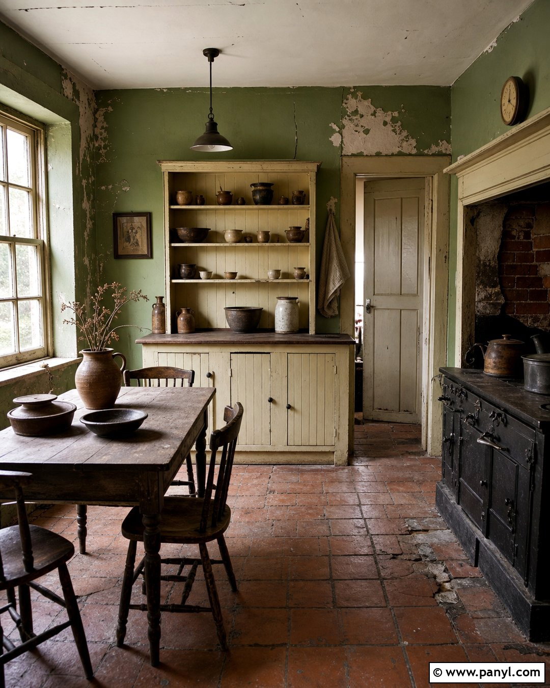 Abandoned Olive Green Cottage Kitchen - 20 Abandoned Kitchen With Green Walls