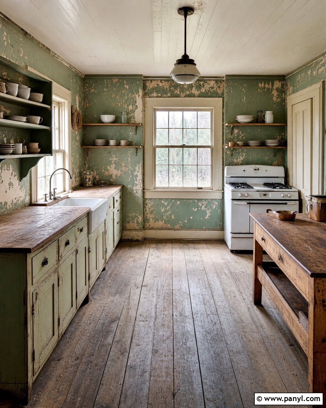 Abandoned Sage Green Farmhouse Kitchen - 20 Abandoned Kitchen With Green Walls