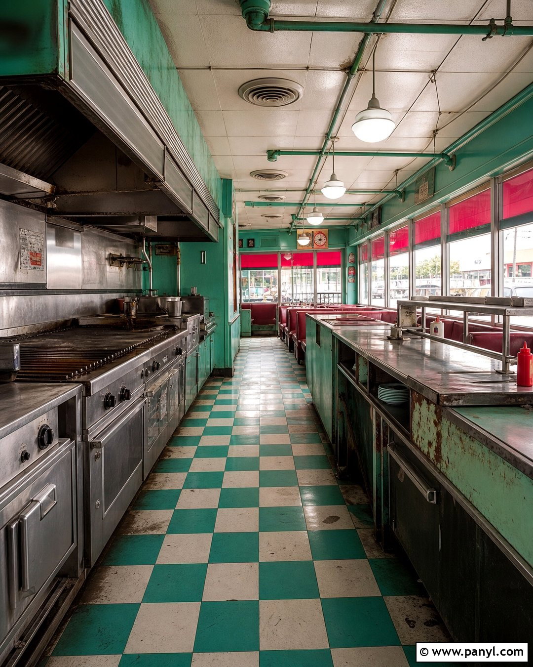 Abandoned Teal Green Diner Kitchen - 20 Abandoned Kitchen With Green Walls