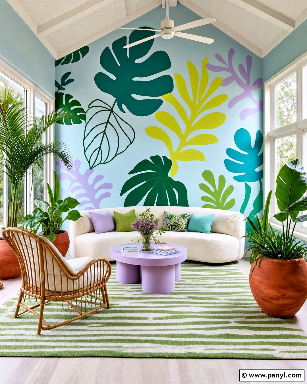 Abstract Botanical Wall Paint - 20 funky wall paint ideas