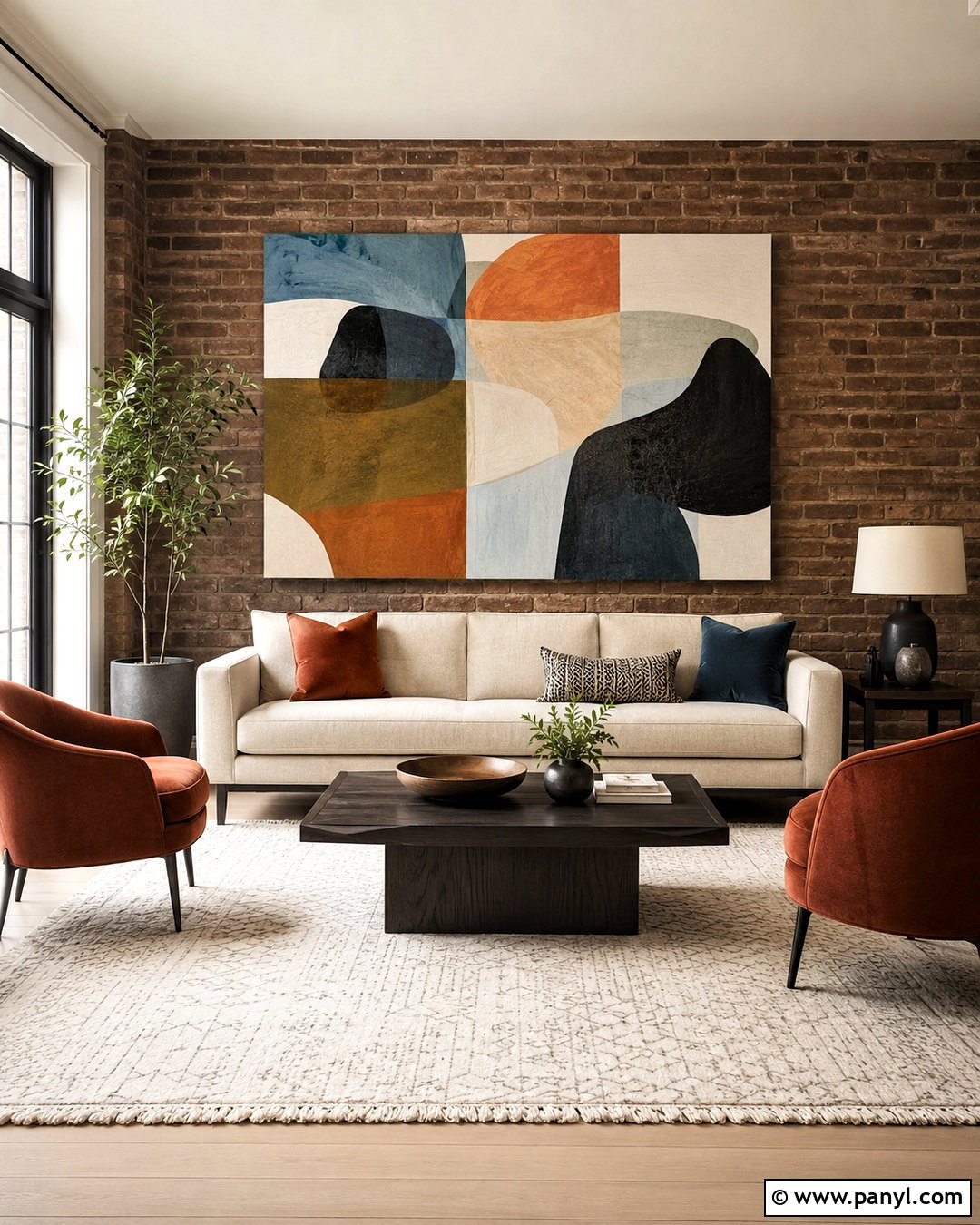 Abstract Brick Wall Painting - 20 painting on brick wall ideas