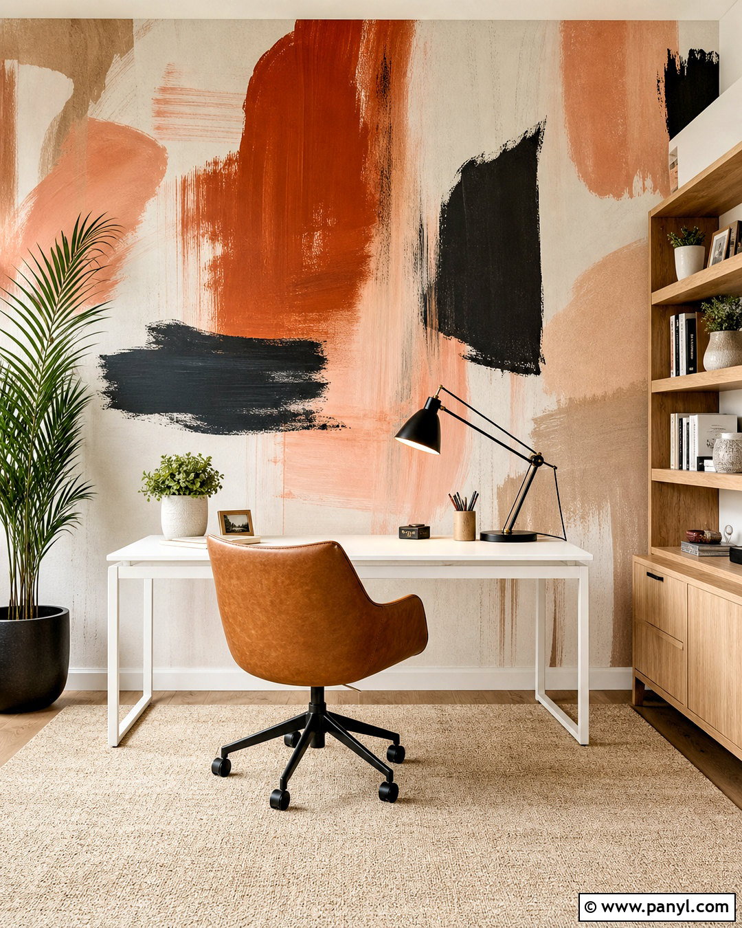 Abstract Brushstroke Accent Wall - 20 abstract accent wall ideas
