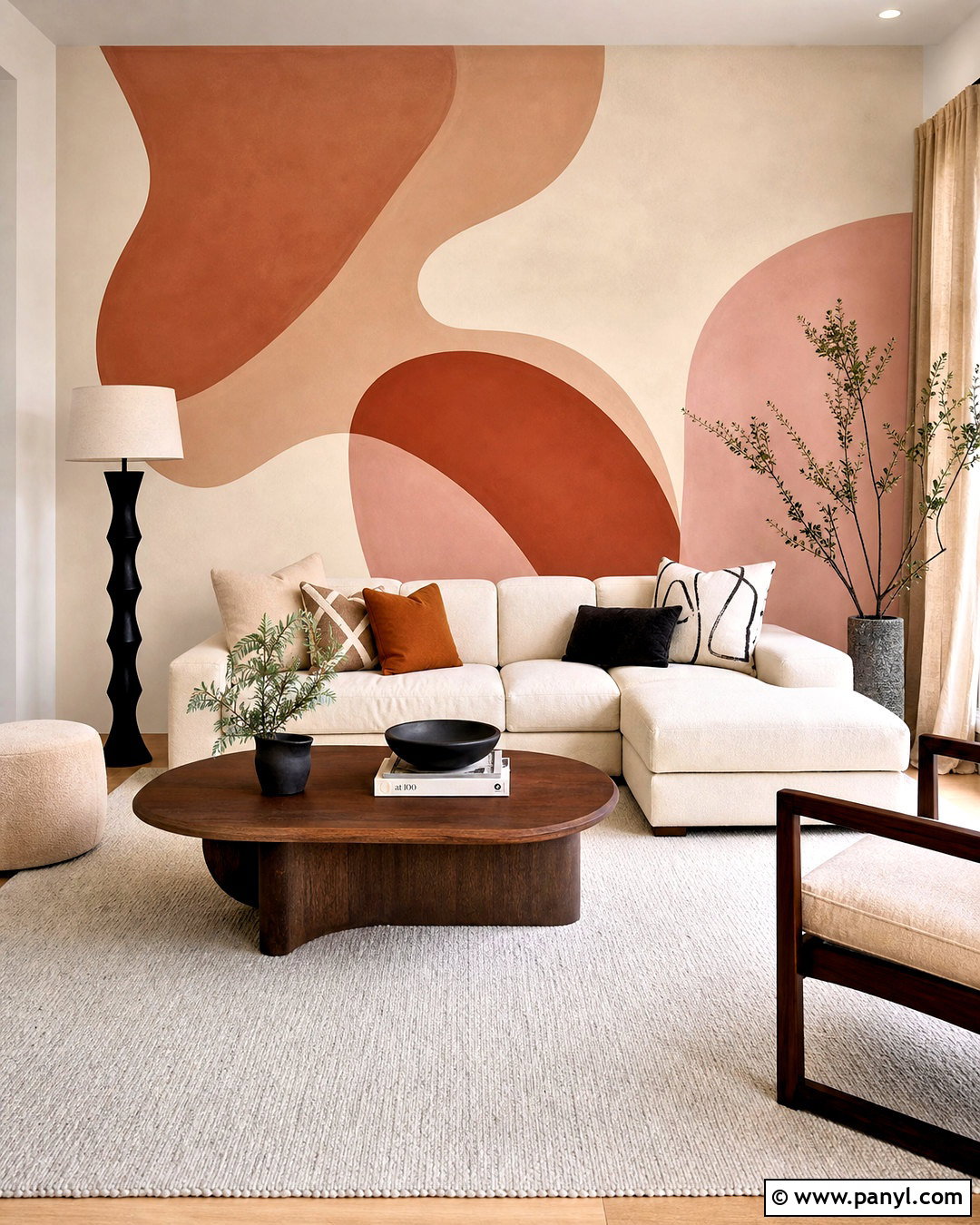Abstract Curve Accent Wall Paint - 20 accent wall paint designs
