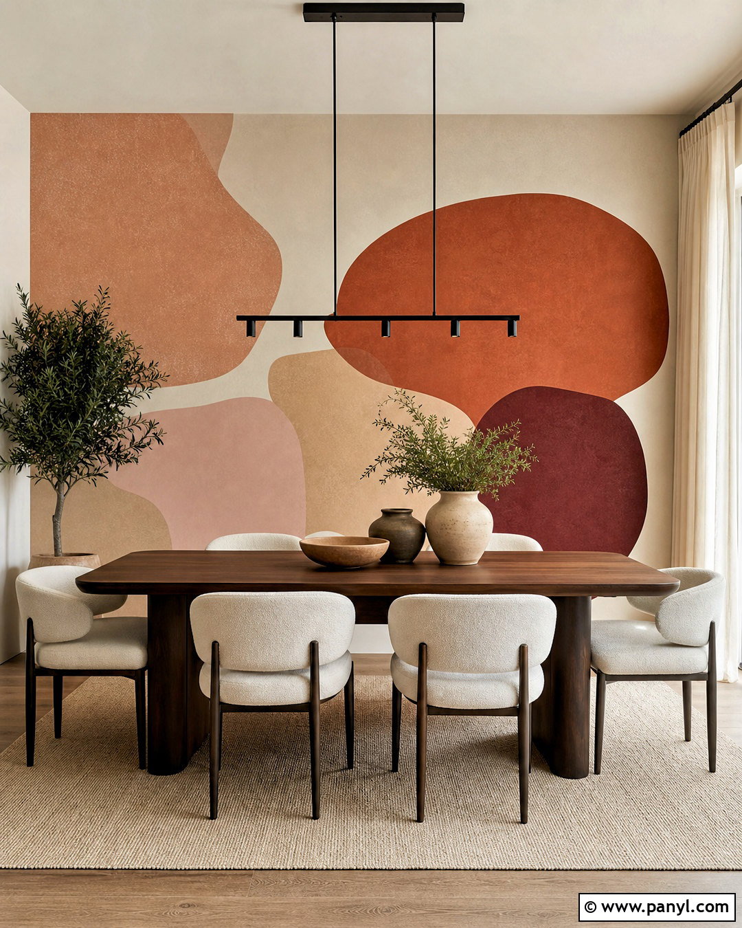 Abstract Dining Room Mural - 20 room wall painting ideas
