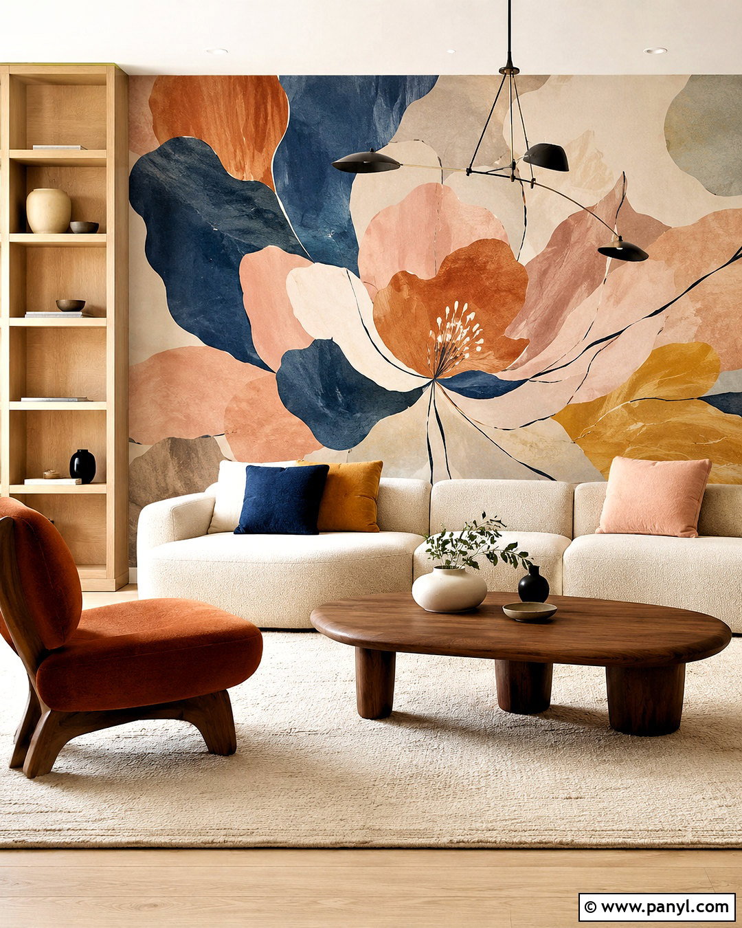 Abstract Floral Wallpaper Living Room - 20 large floral wallpaper ideas