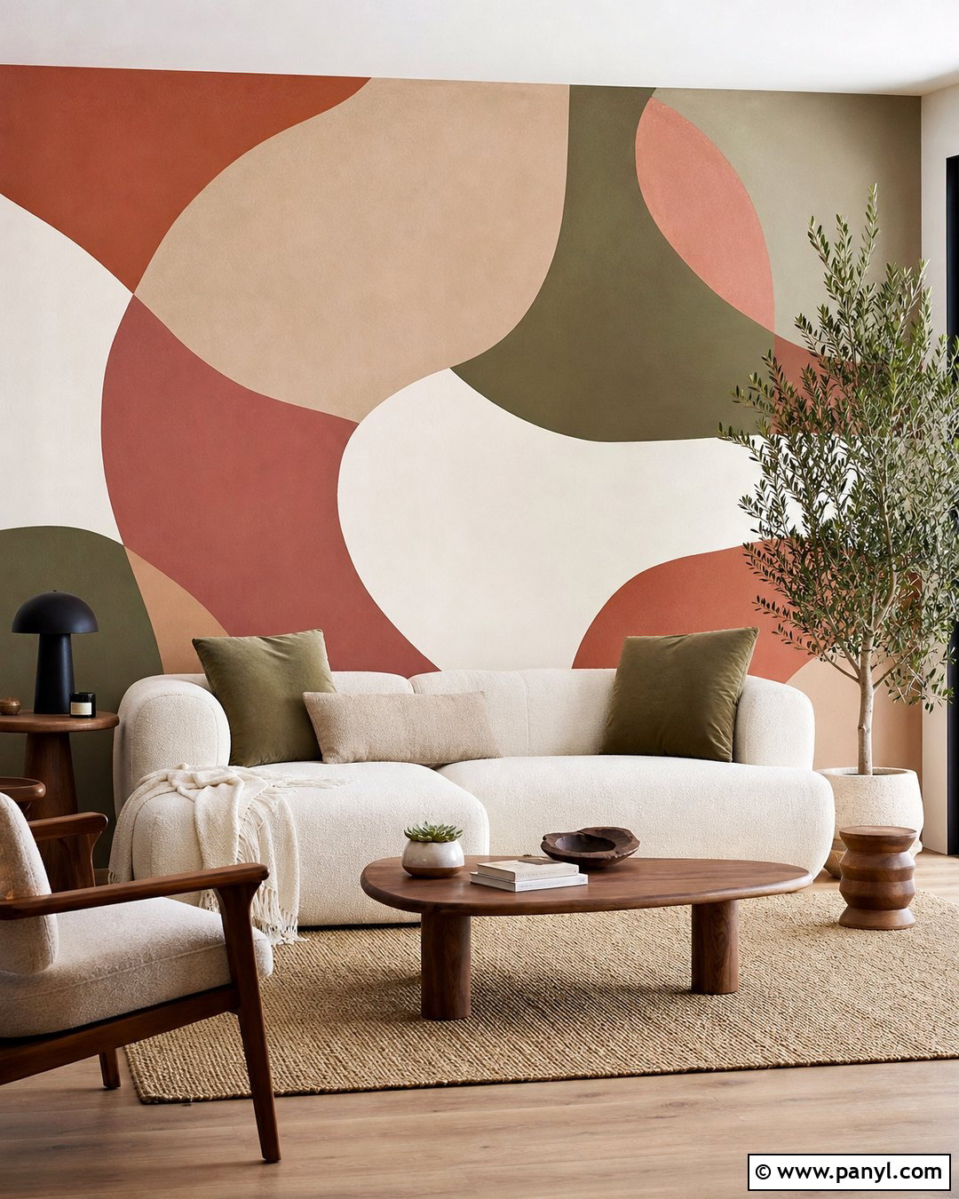Abstract Mural Accent Wall - 25 Wall Accent Paint Ideas