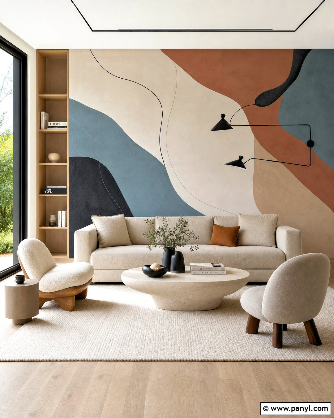 Abstract Mural Living Room Wallpaper - 20 wallpaper for living room modern ideas
