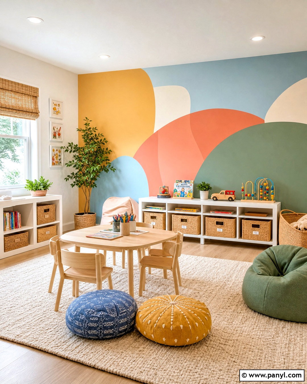Abstract Mural Playroom Accent Wall - 20 room accent wall ideas