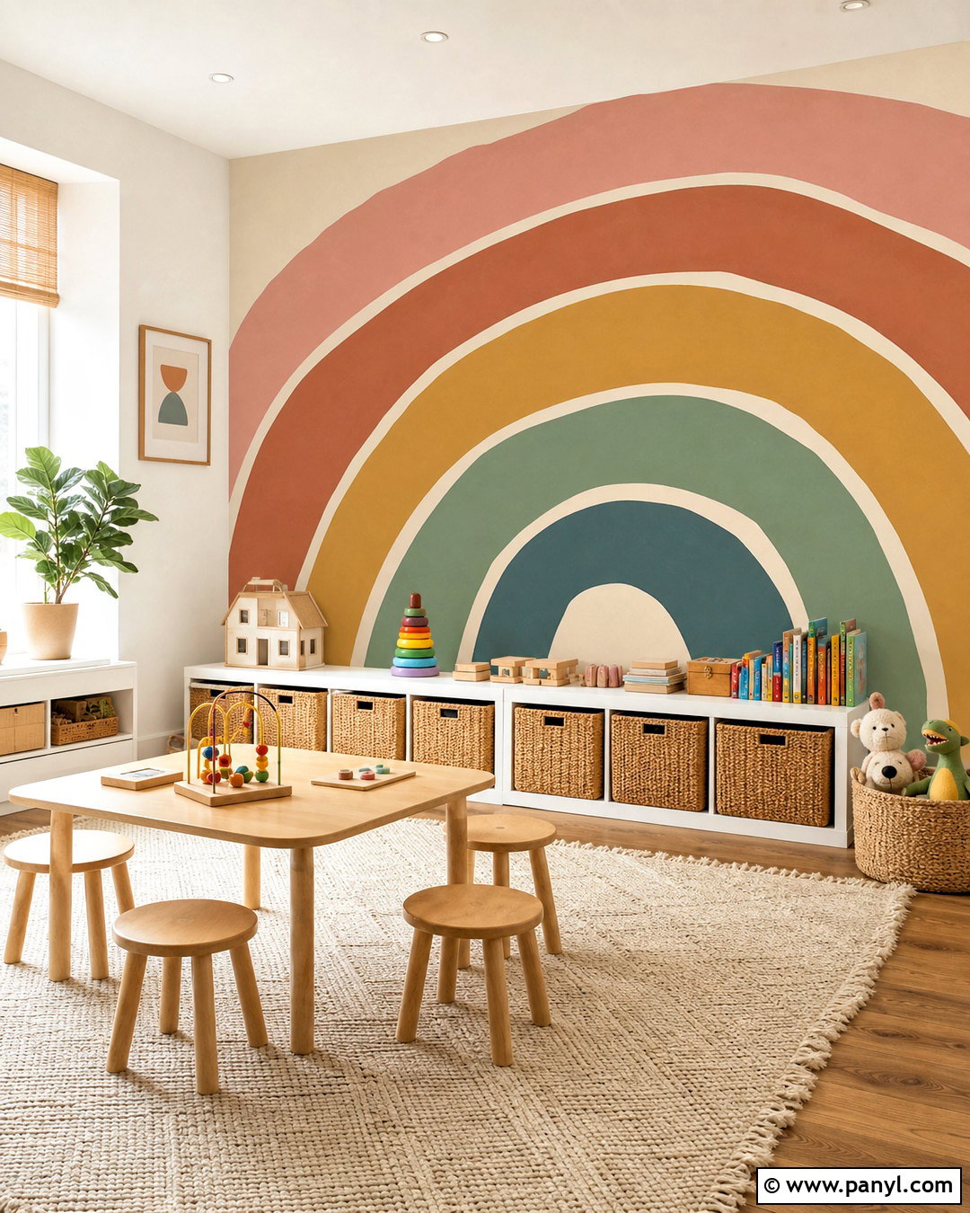 Abstract Rainbow Accent Wall - 20 abstract accent wall ideas
