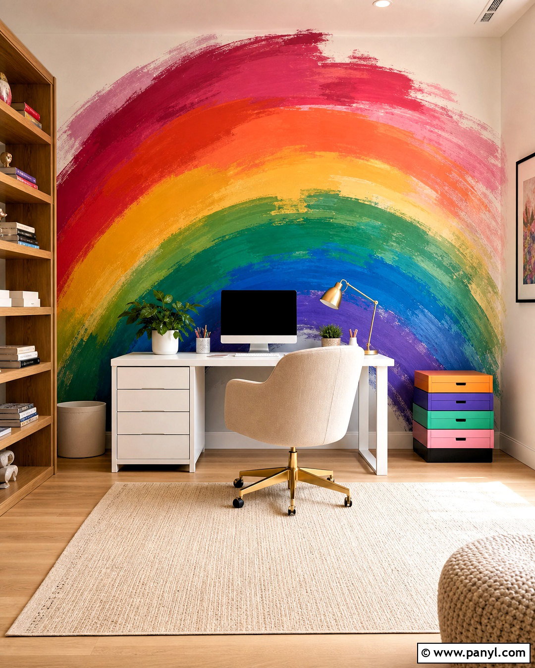 Abstract Rainbow Wall Mural - 20 rainbow wall mural ideas