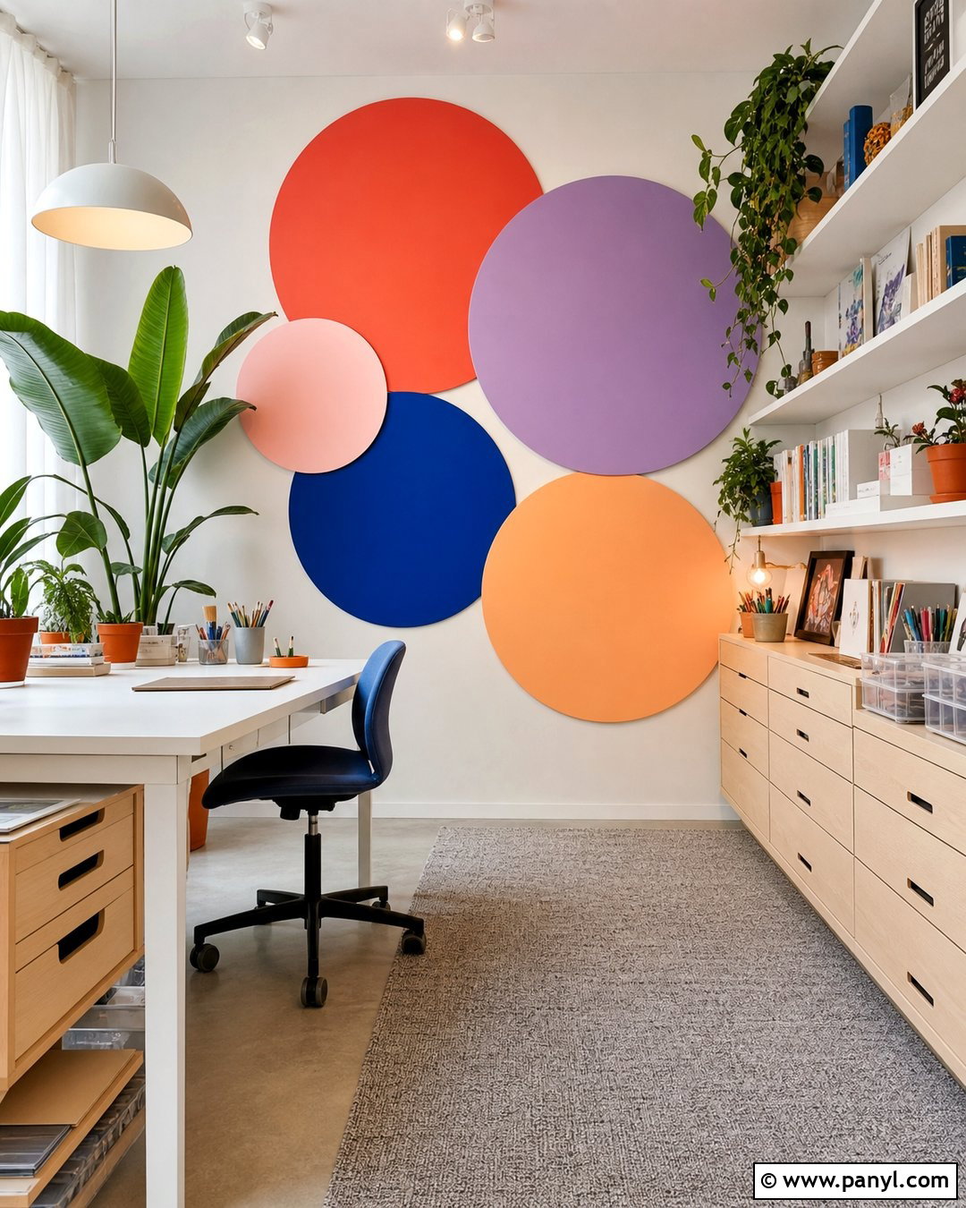 Abstract Round Accent Wall - 20 Round Accent Wall Paint Ideas
