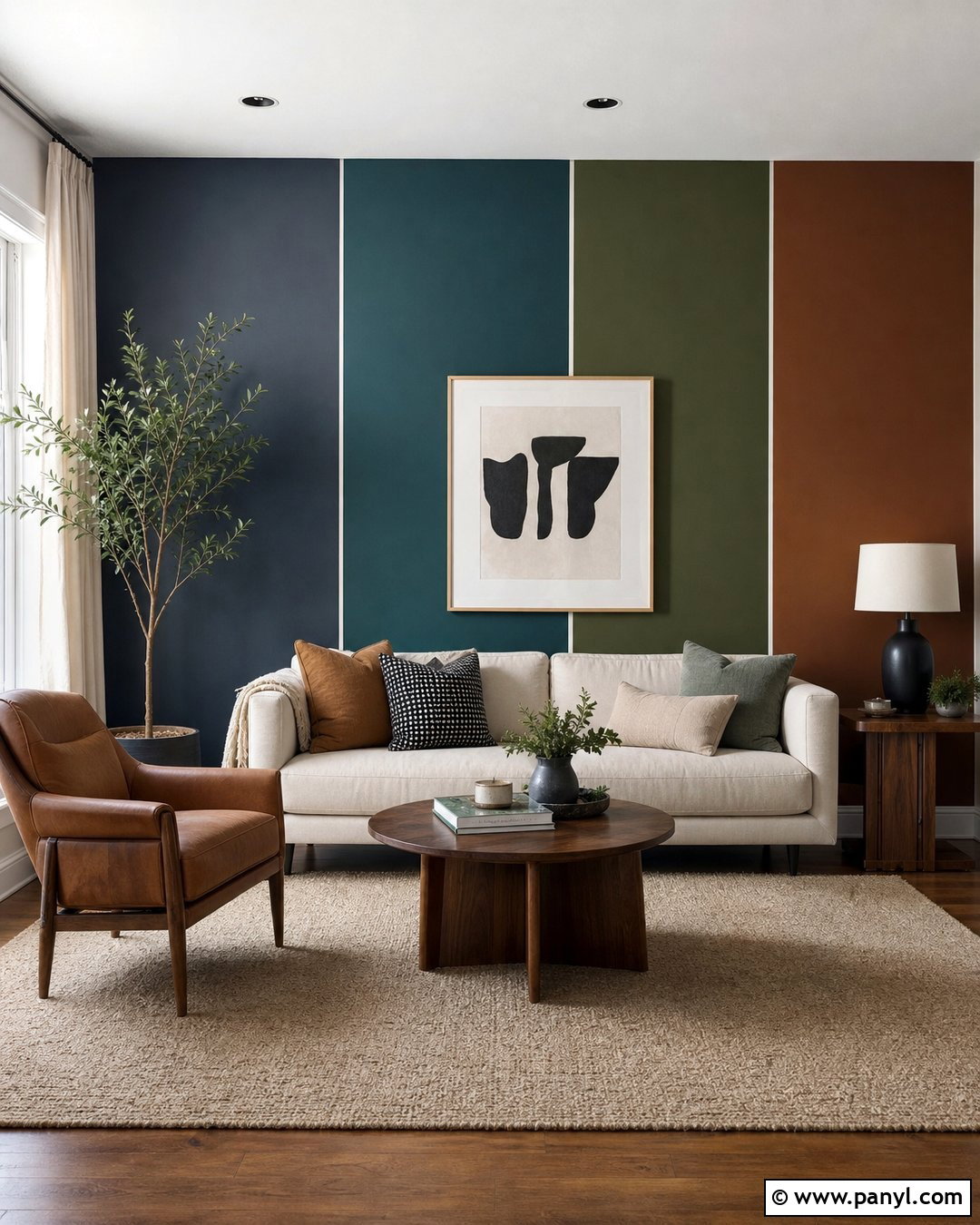 Accent Wall Paint Samples Behind Sofa - 25 Paint Samples On Wall Ideas