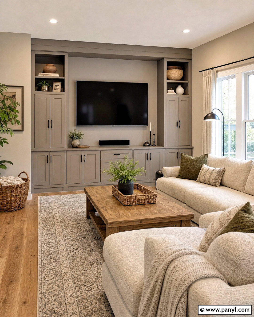 Accessible Beige And Agreeable Gray Family Room - 20 accessible beige complimentary colors
