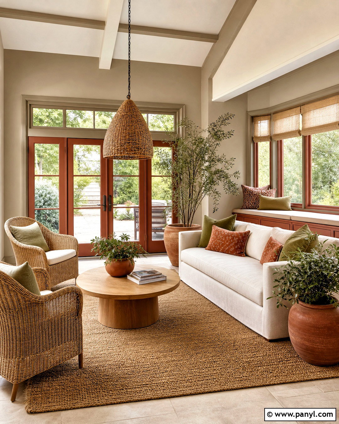 Accessible Beige And Cavern Clay Sunroom - 20 accessible beige complimentary colors