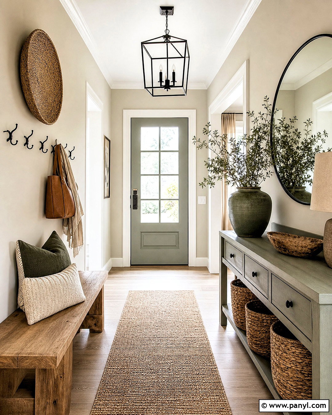 Accessible Beige And Evergreen Fog Entryway - 20 accessible beige complimentary colors
