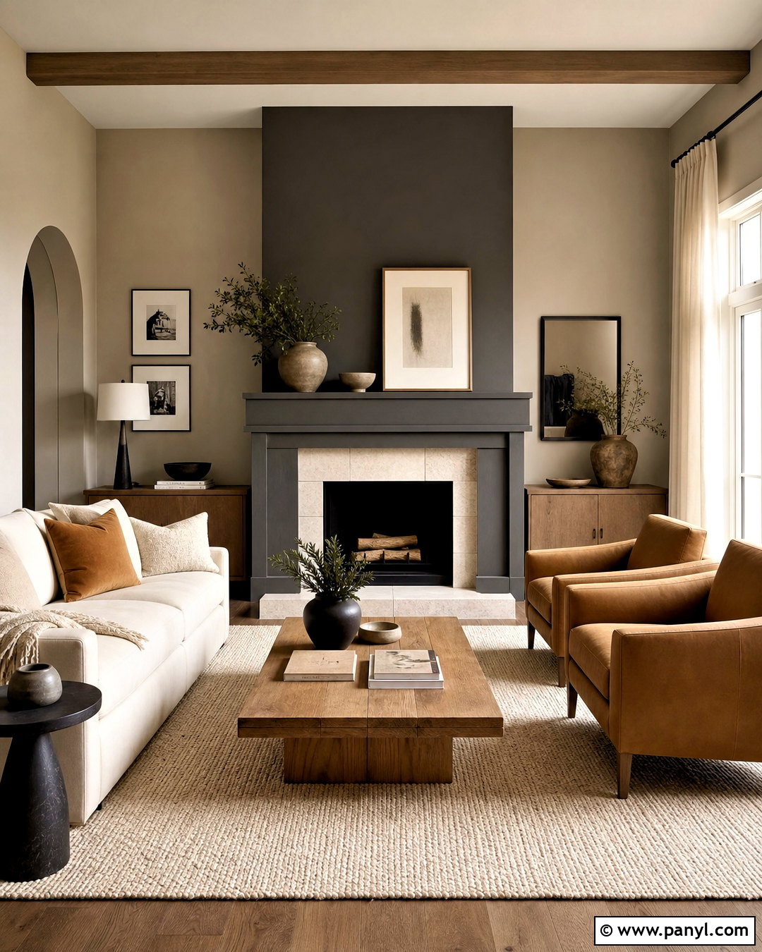Accessible Beige And Iron Ore Fireplace - 20 accessible beige complimentary colors