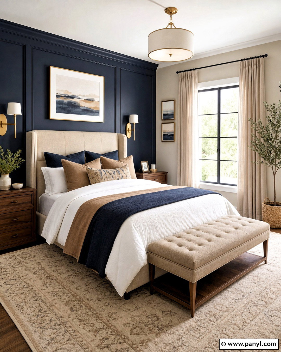 Accessible Beige And Naval Bedroom - 20 accessible beige complimentary colors