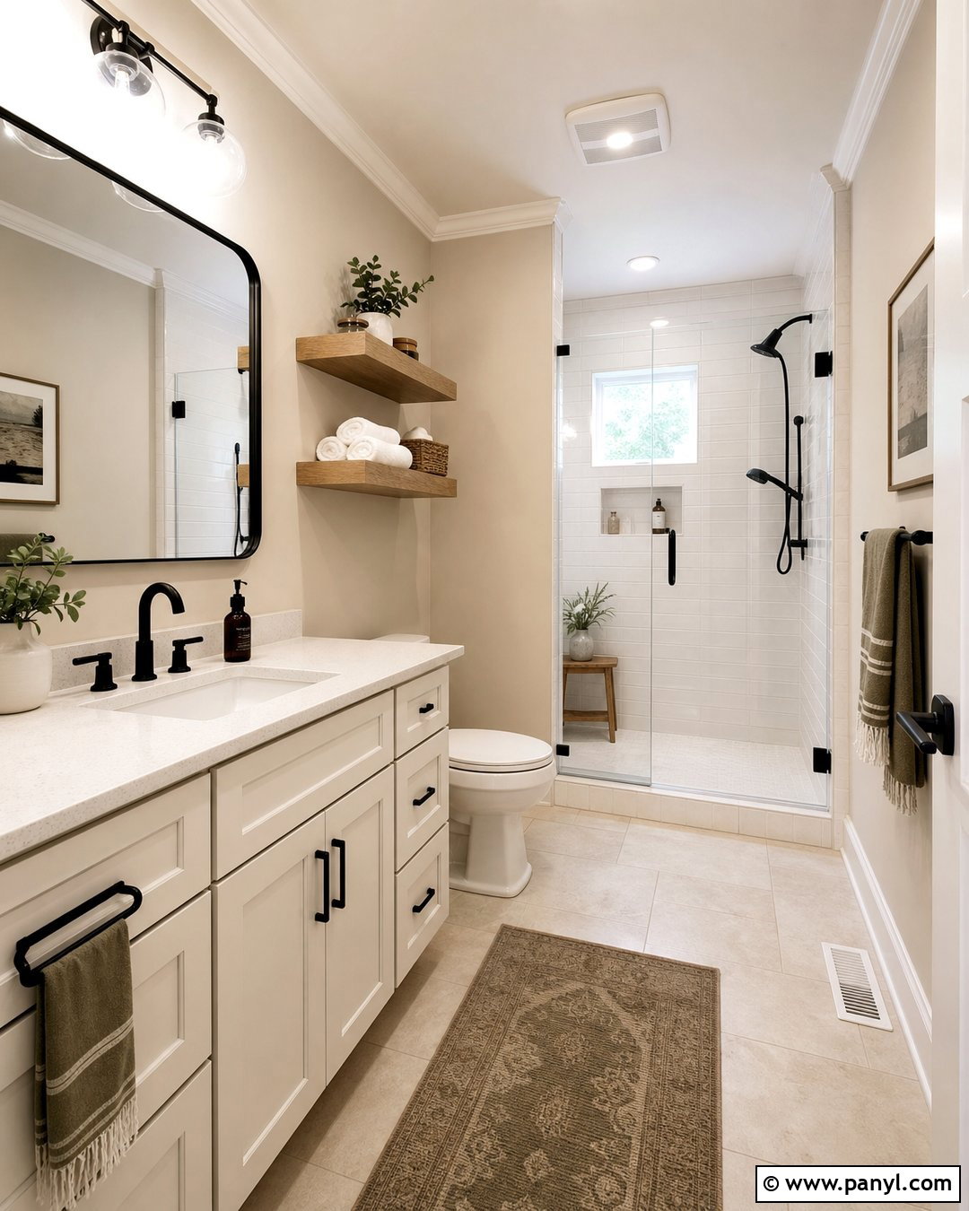 Accessible Beige Bathroom With Alabaster Trim - 25 Accessible Beige Walls Alabaster Trim Ideas