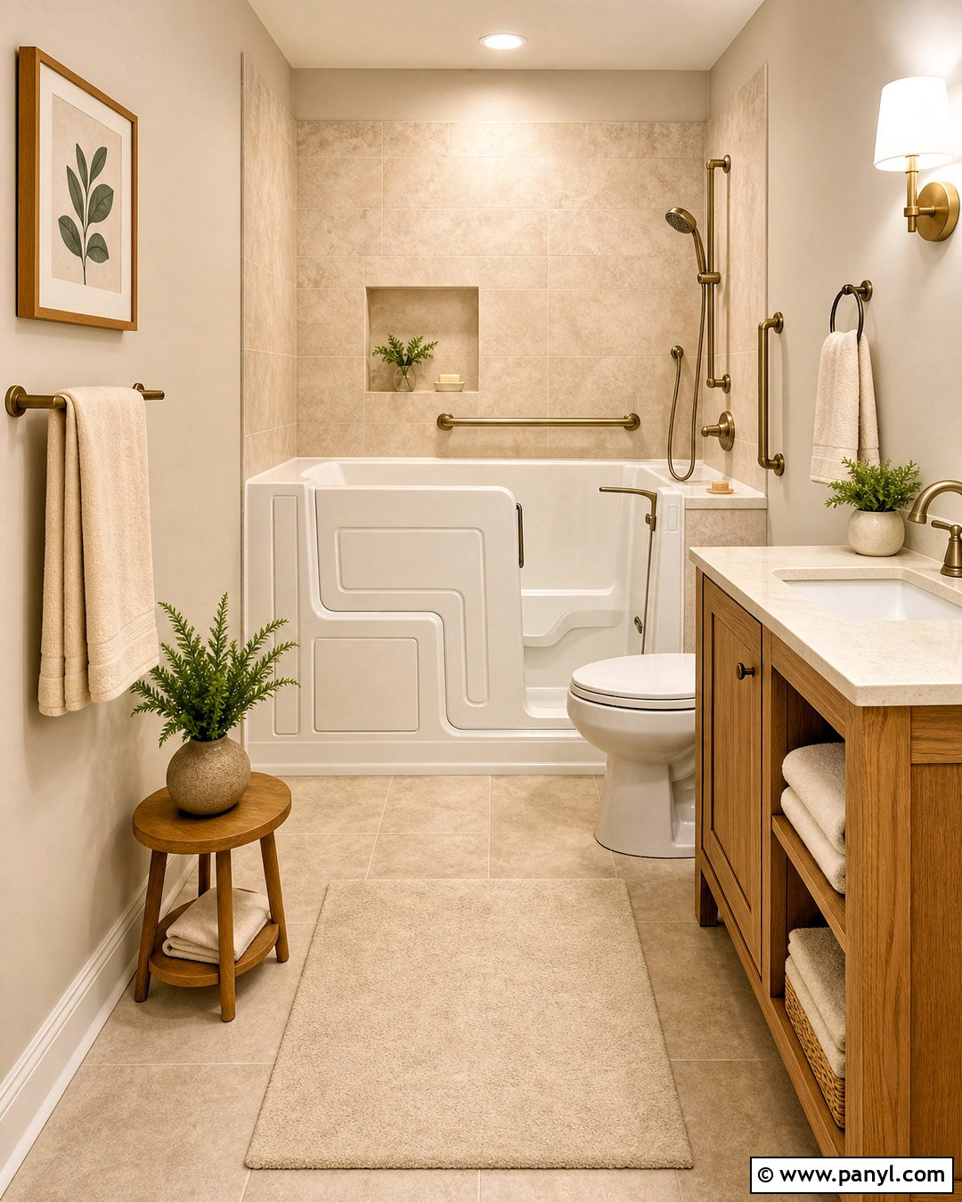Accessible Beige Bathroom With Walk-In Tub - 20 accessible beige bathroom ideas