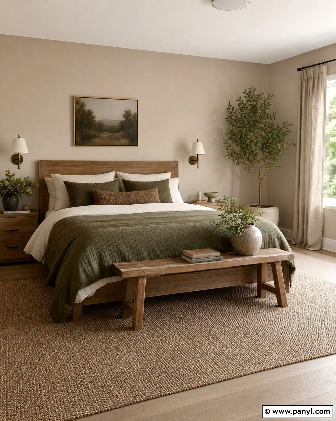 Accessible Beige Bedroom With Olive Green - 35 Accessible Beige Sherwin Williams Walls