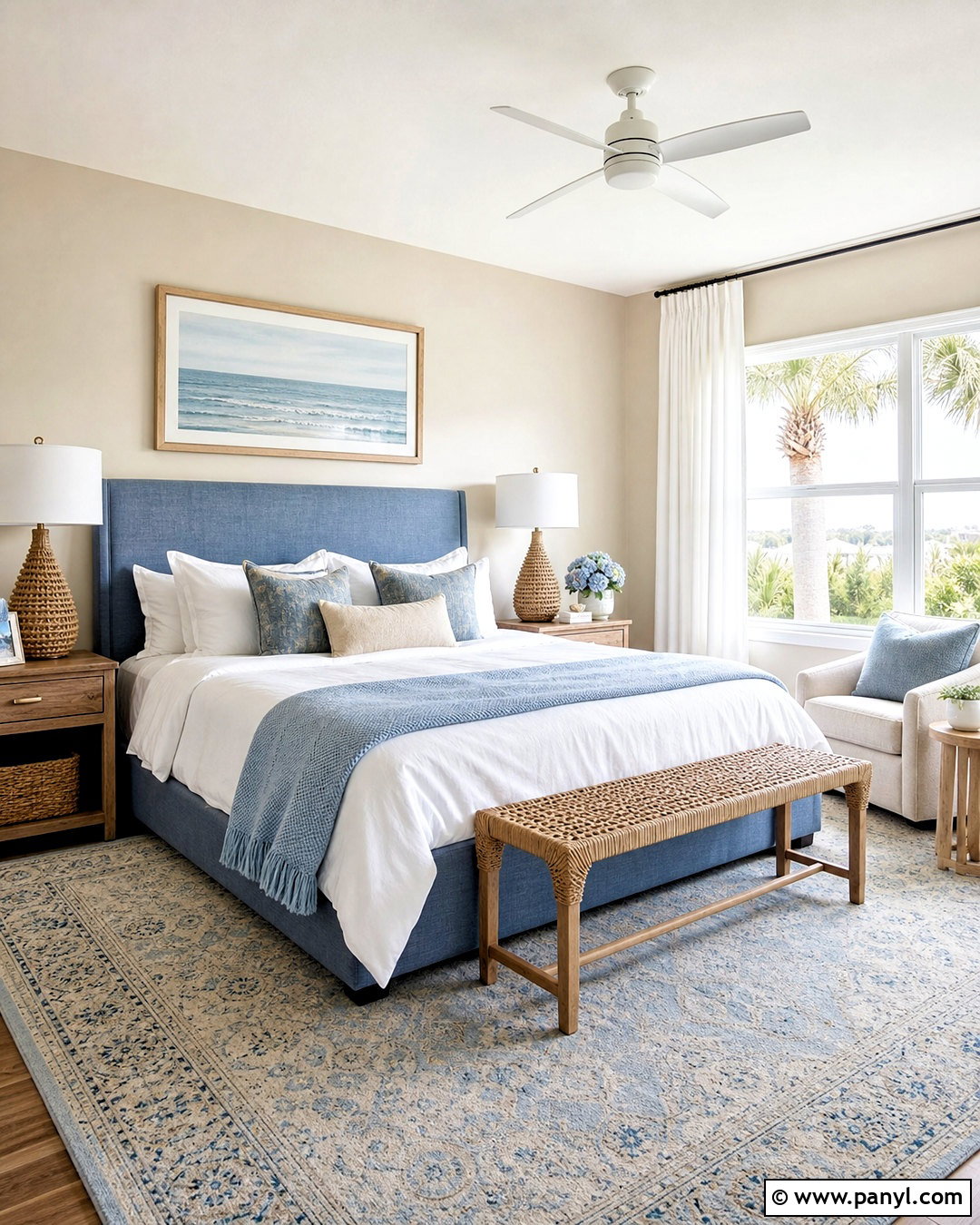 Accessible Beige Bedroom With Soft Blue - 20 accessible beige bedroom ideas