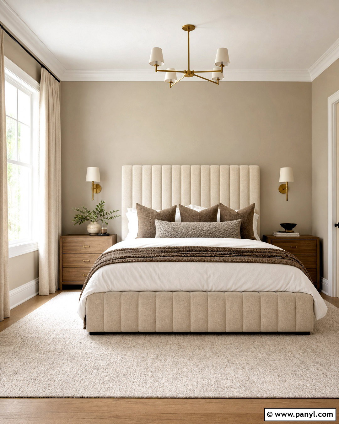 Accessible Beige Bedroom With Upholstered Headboard - 20 accessible beige bedroom ideas