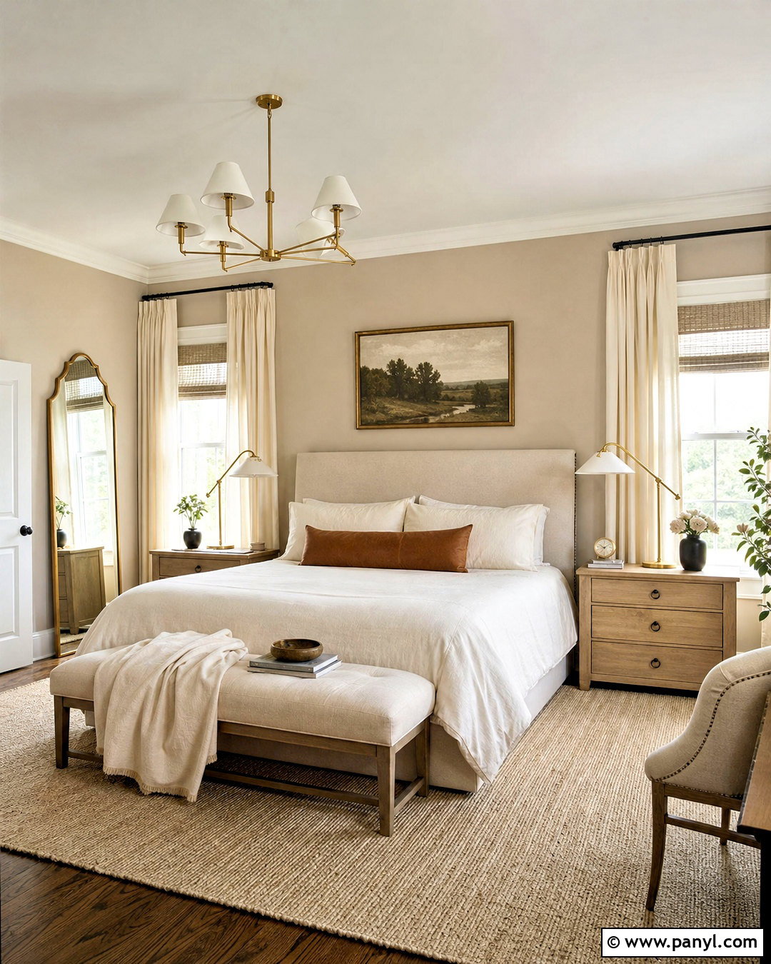 Accessible Beige Bedroom With Warm White Trim - 20 accessible beige bedroom ideas