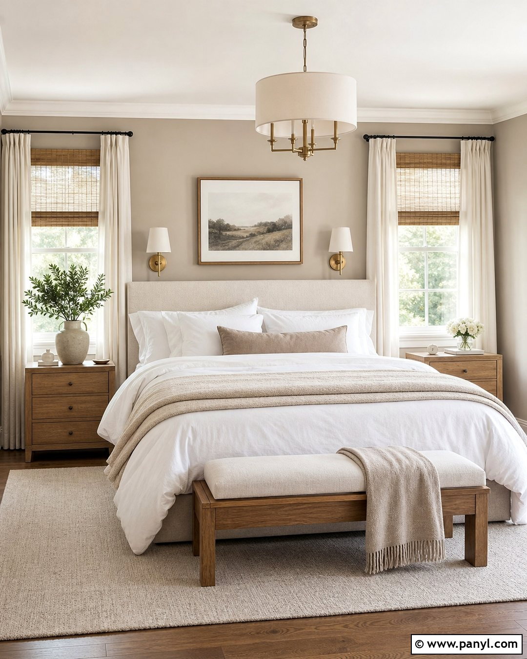 Accessible Beige Bedroom With White Bedding - 35 Accessible Beige Sherwin Williams Walls