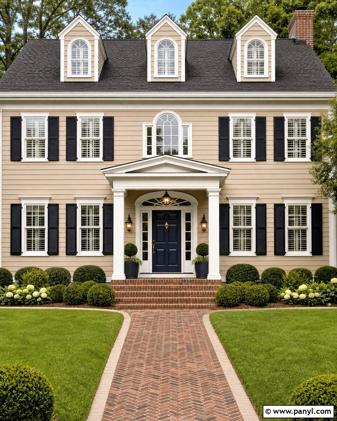 Accessible Beige Colonial Exterior - 20 accessible beige exterior ideas