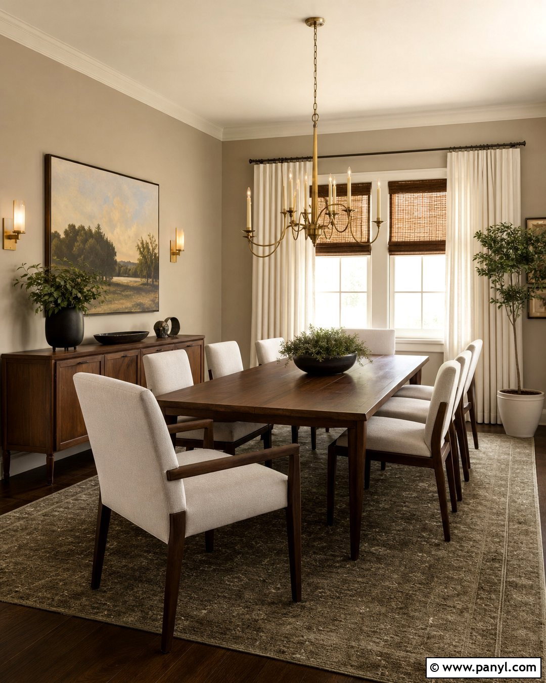 Accessible Beige Dining Room With Wood Table - 35 Accessible Beige Sherwin Williams Walls