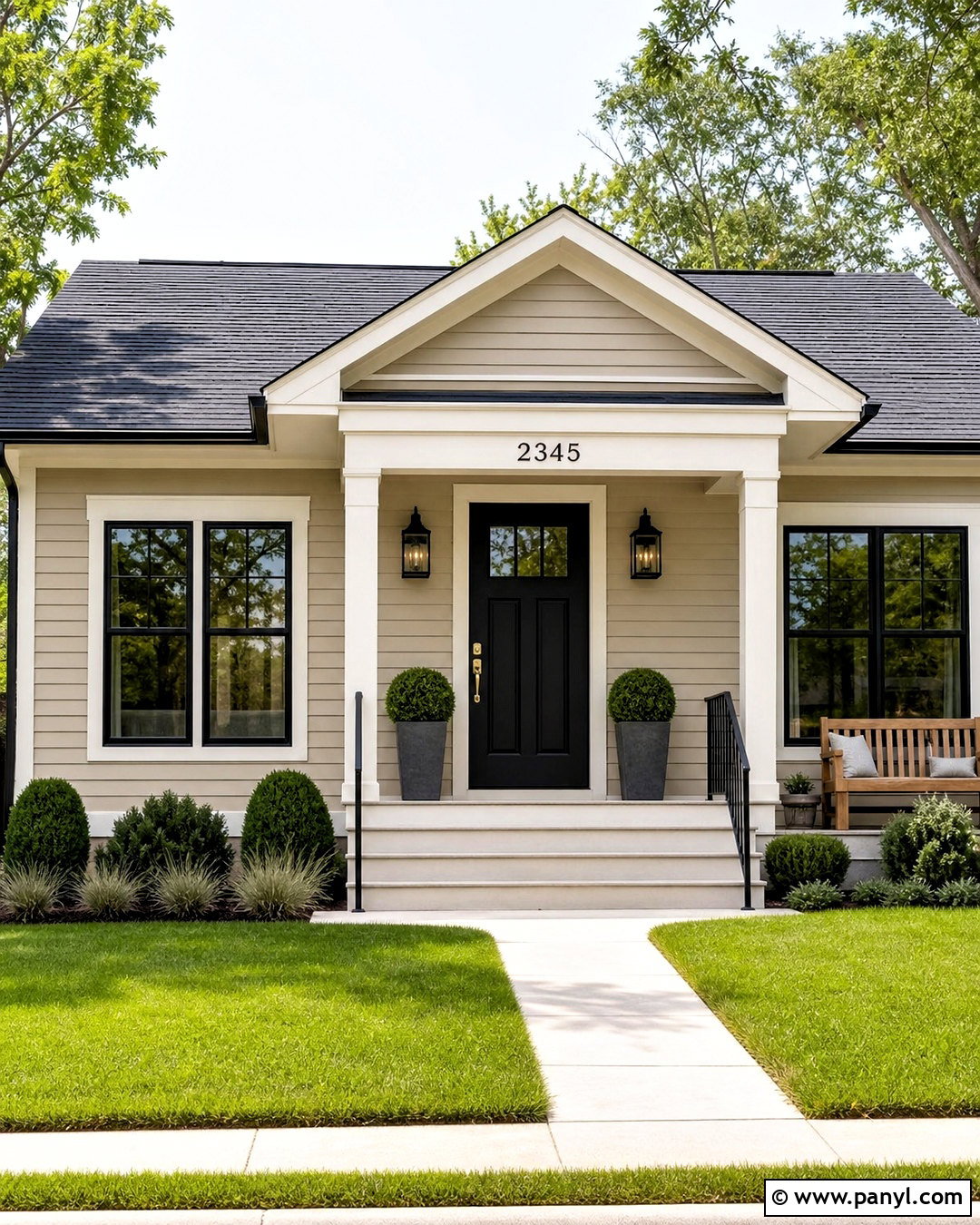 Accessible Beige Exterior With Black Front Door - 20 accessible beige exterior ideas