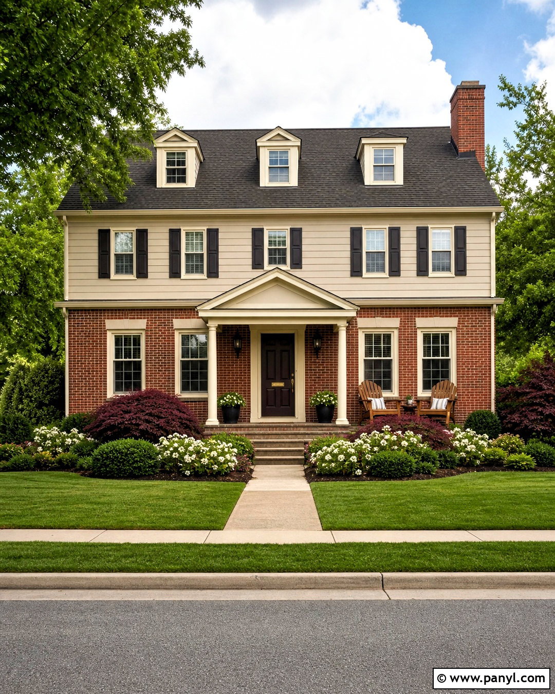 Accessible Beige Exterior With Red Brick - 20 accessible beige exterior ideas