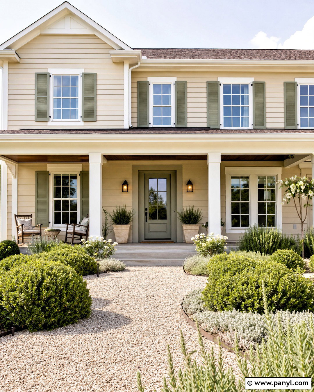 Accessible Beige Exterior With Sage Green Accents - 20 accessible beige exterior ideas