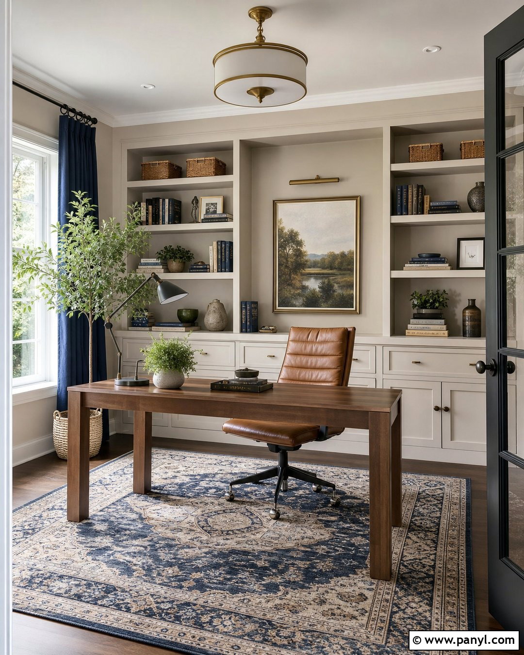 Accessible Beige Home Office With Alabaster Trim - 25 Accessible Beige Walls Alabaster Trim Ideas