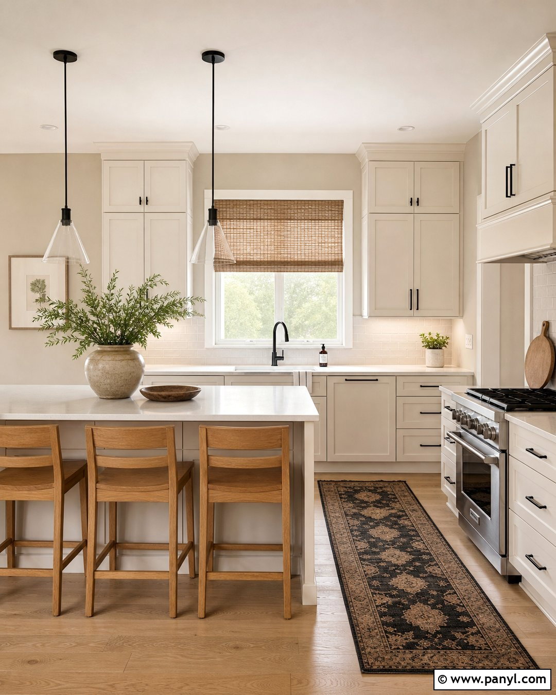 Accessible Beige Kitchen With Black Hardware - 35 Accessible Beige Walls