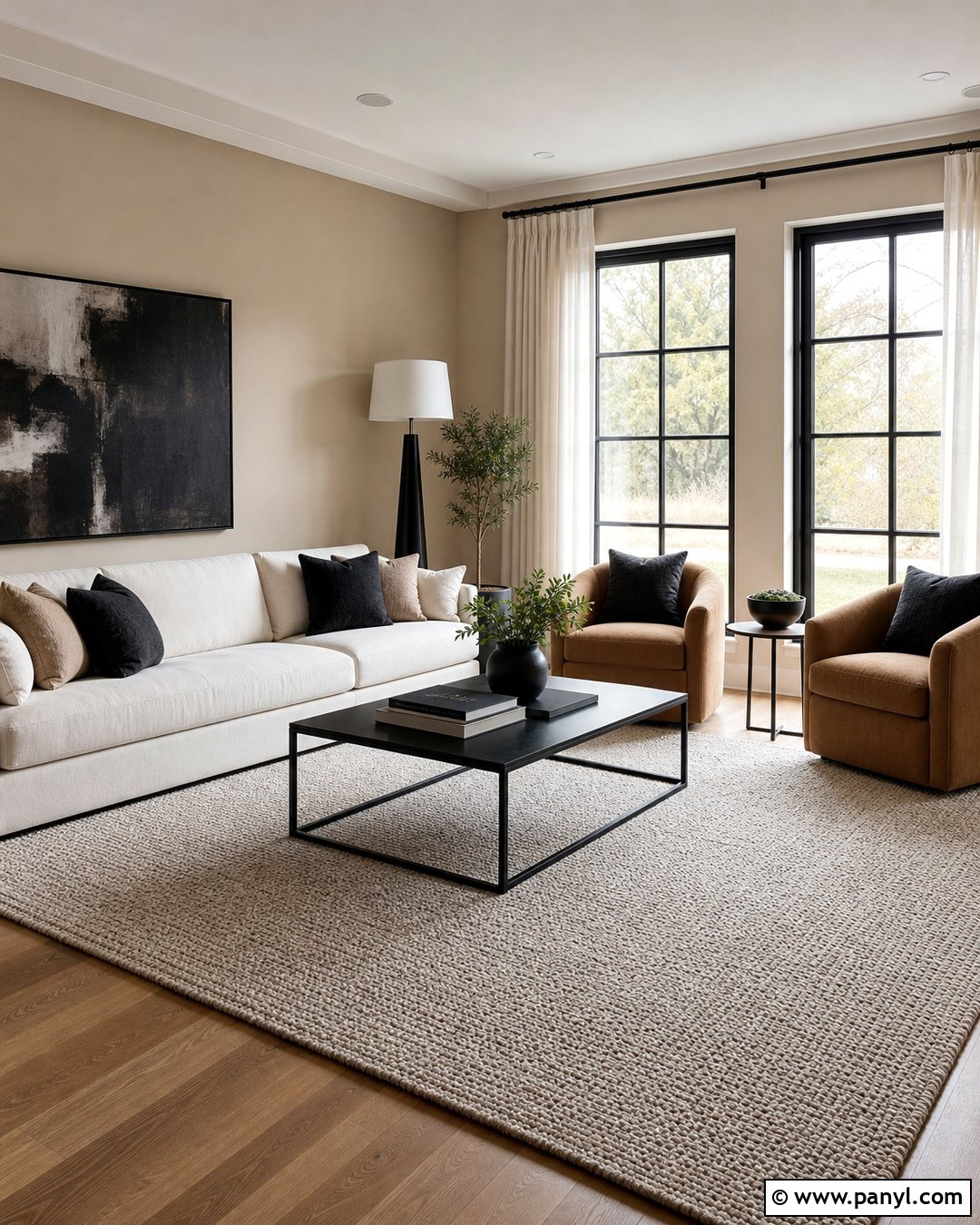 Accessible Beige Living Room With Black Accents - 35 Accessible Beige Sherwin Williams Walls