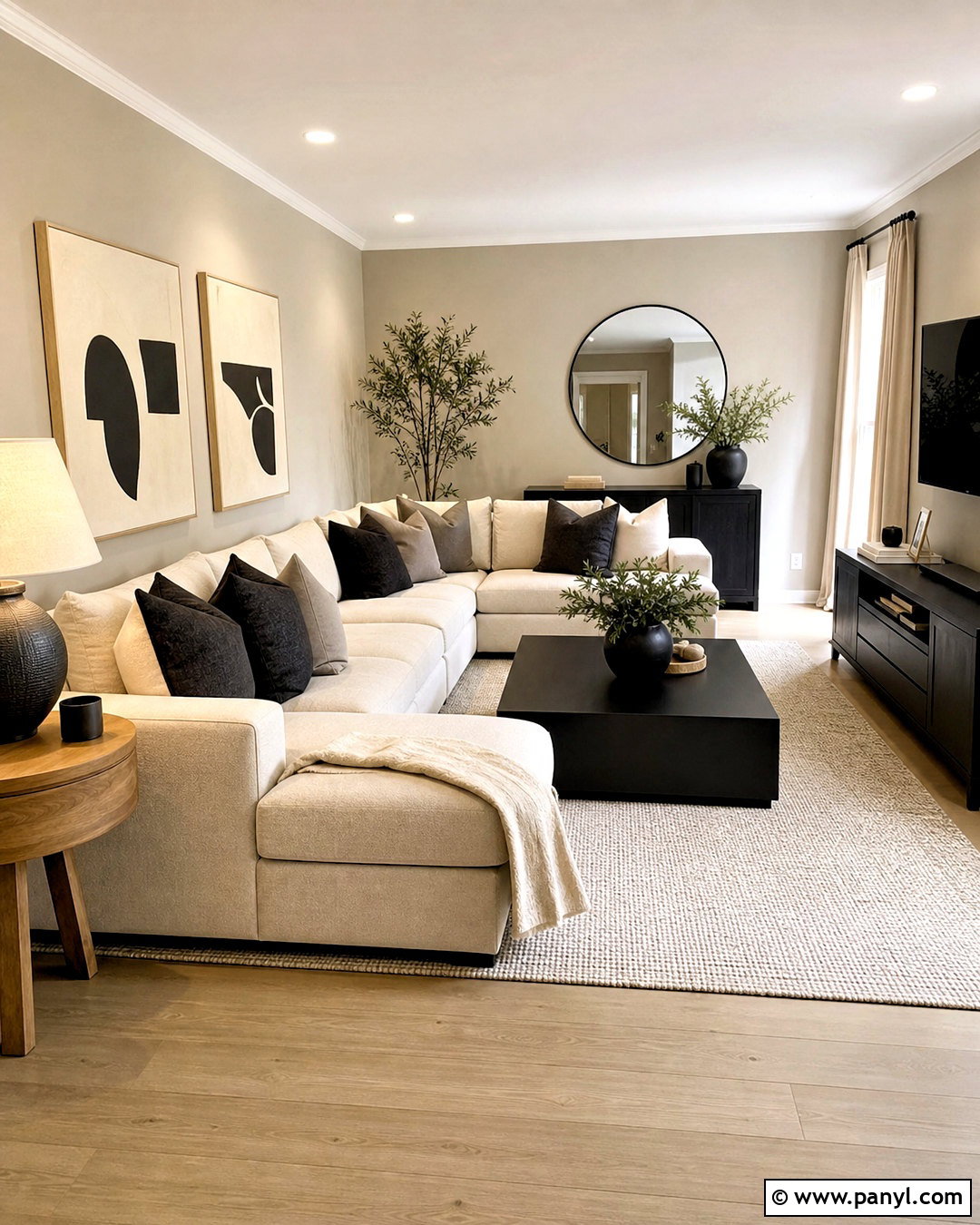 Accessible Beige Living Room With Black Accents - 20 accessible beige sherwin williams living room ideas