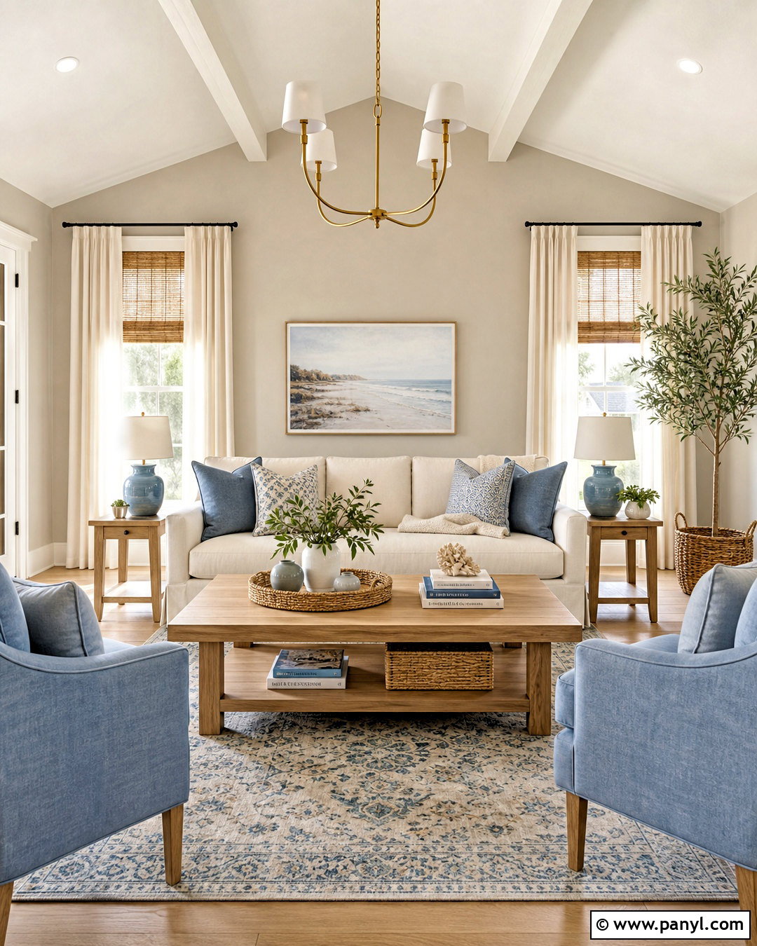 Accessible Beige Living Room With Blue Accents - 20 accessible beige sherwin williams living room ideas