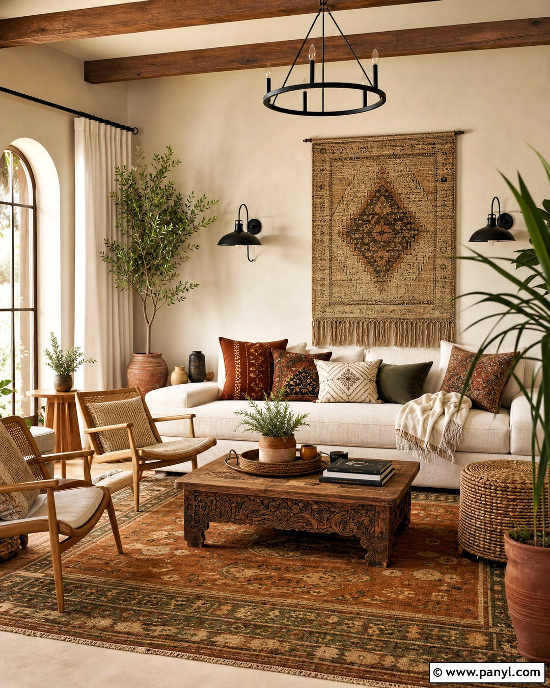Accessible Beige Living Room With Boho Decor - 20 accessible beige living room ideas